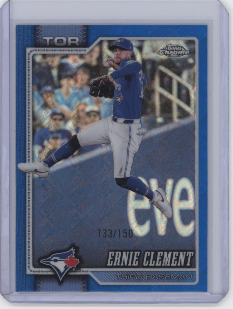 2026 Topps #505 Ernie Clement Blue Topps Logo Refractor  #/150