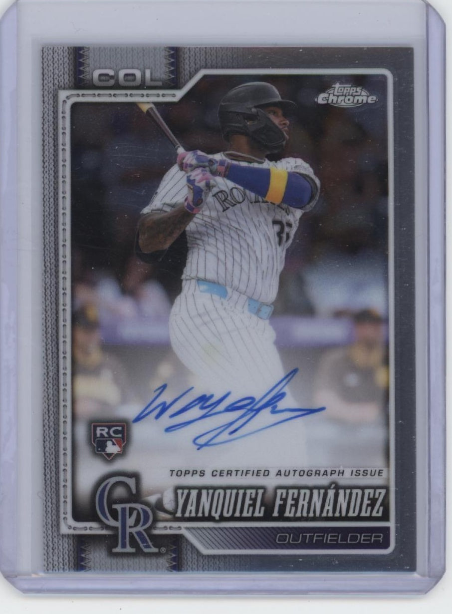 2026 Topps Chrome #RA-YF Yanquiel Fernández Rookie Autographs
