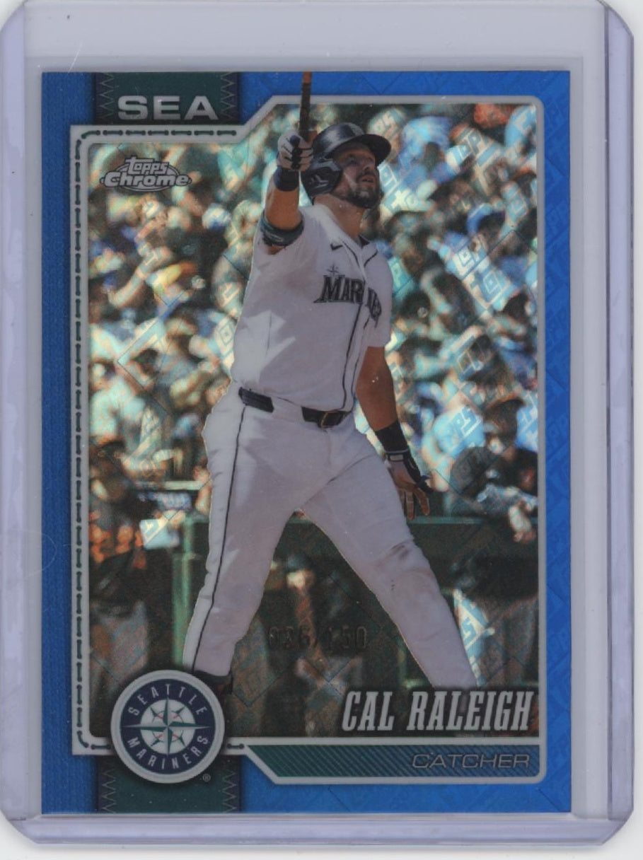 2026 Topps #140 Cal Raleigh Blue Rainbow Foil #/150