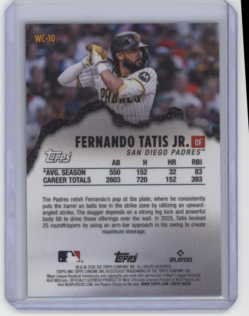 2026 Topps Chrome #WC-10 Fernando Tatis Jr. Wrecking Crew Gold Refractor #/50