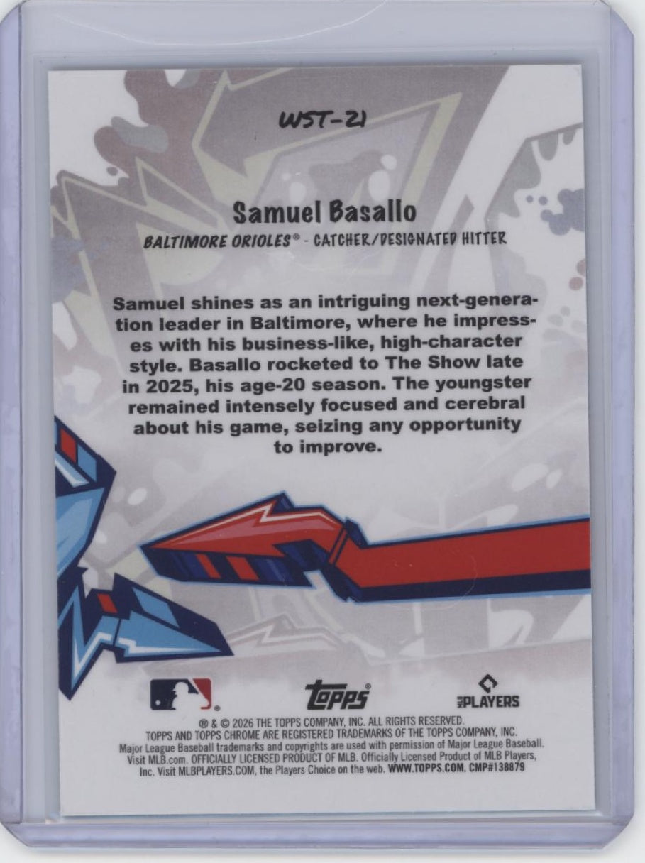 2026 Topps Chrome #WST-21 Samuel Basallo Wild Style