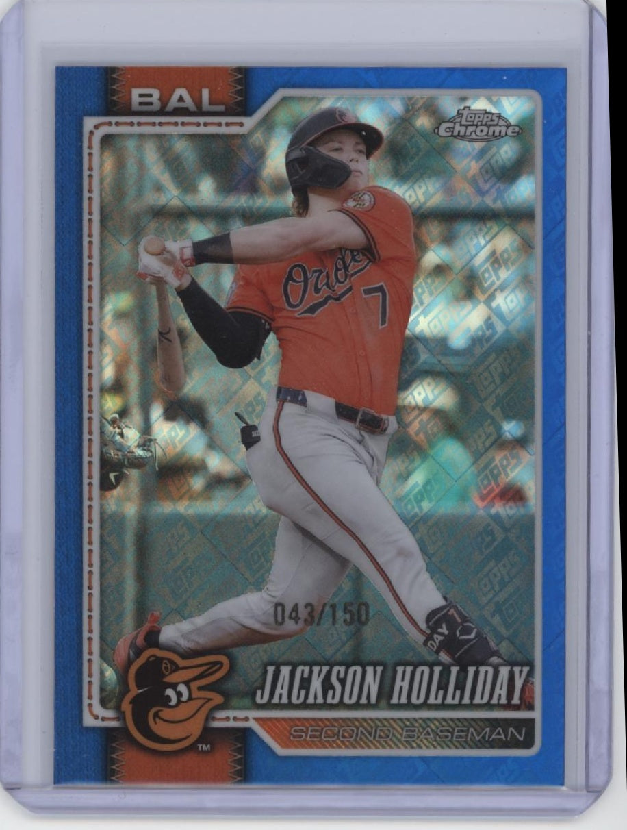 2026 Topps Chrome Logofractor Edition #136 Jackson Holliday Blue Refractor #/150