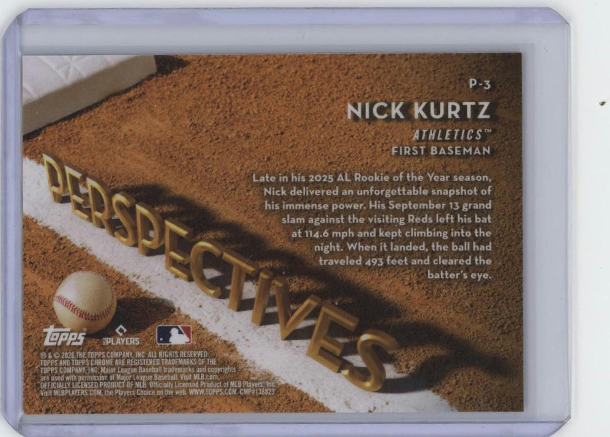 2026 Topps Chrome #P-3 Nick Kurtz Perspectives Gold Refractor #/50