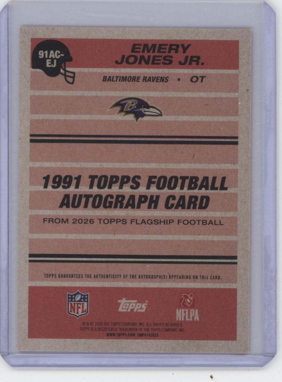 2026 Topps #91AC-EJ Emery Jones Jr.  Topps Football 35th Anniversary Auto #/25