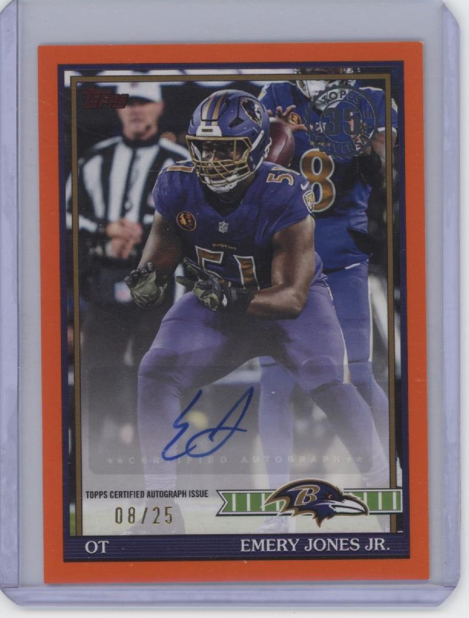 2026 Topps #91AC-EJ Emery Jones Jr.  Topps Football 35th Anniversary Auto #/25