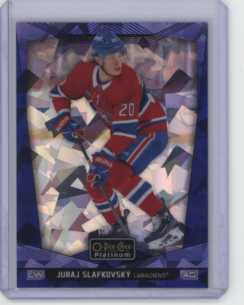 2024-25 O-Pee-Chee Platinum #104 Juraj Slafkovsky Blue Fragments #/125