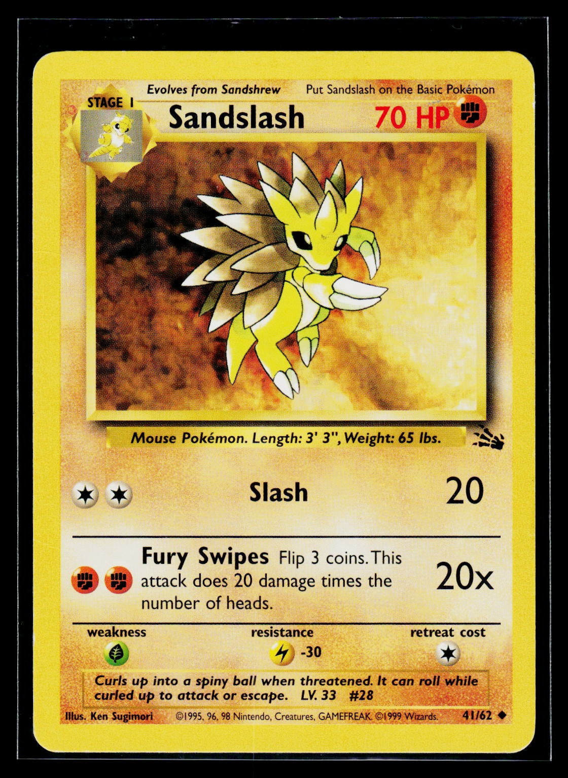Pokemon Fossil #41/62 Sandslash