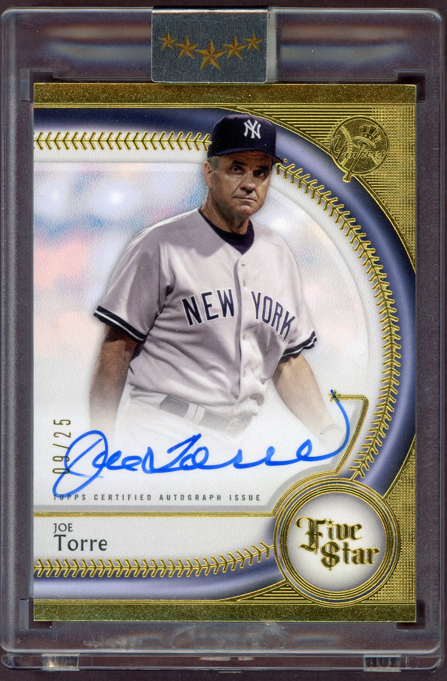 Joe Torre [Blue] #FSA-JT - Baseball Cards Topps Five Star Autograph