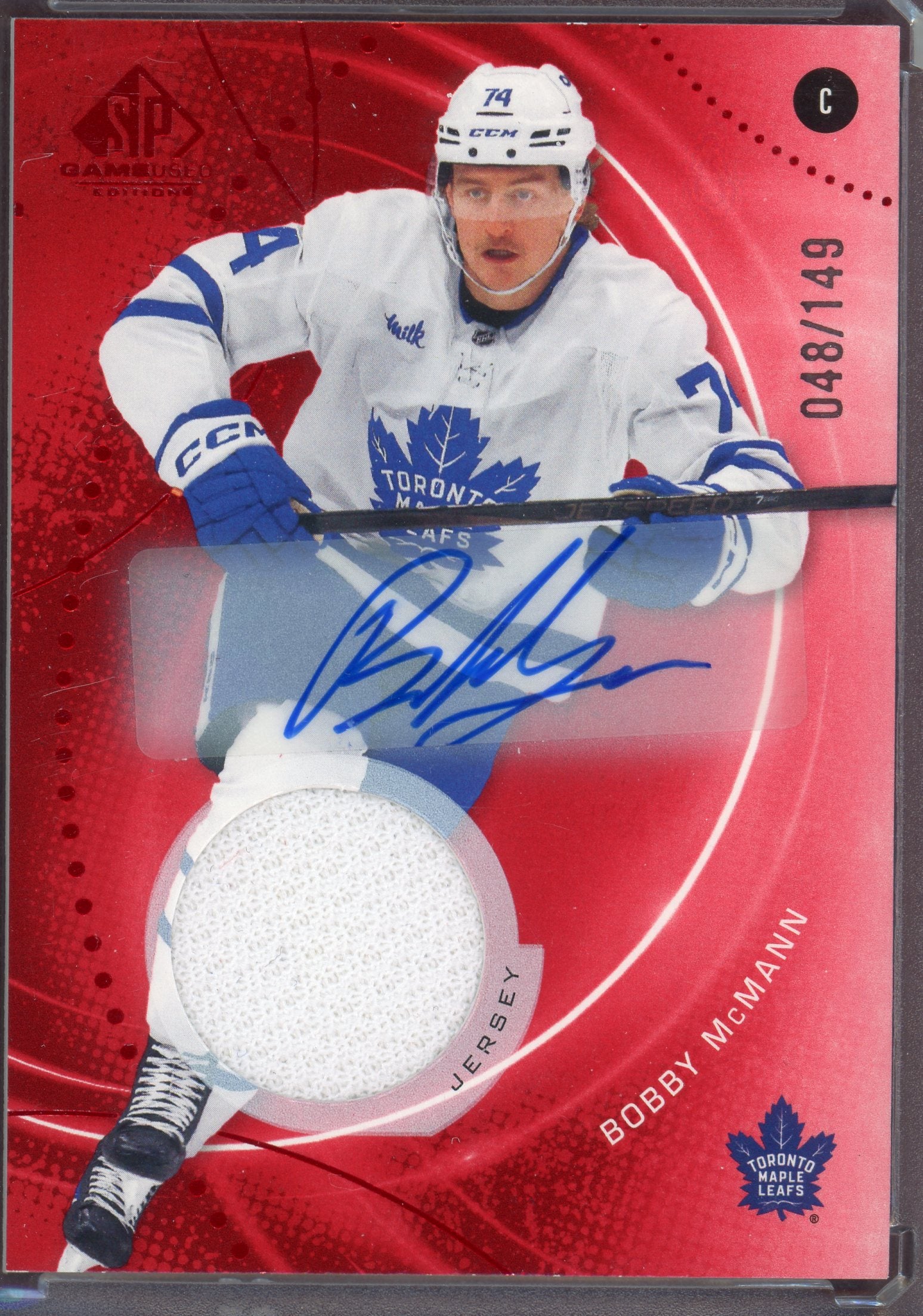 Bobby McMann [Red Auto Jersey] #35 - Hockey Cards SP Game Used