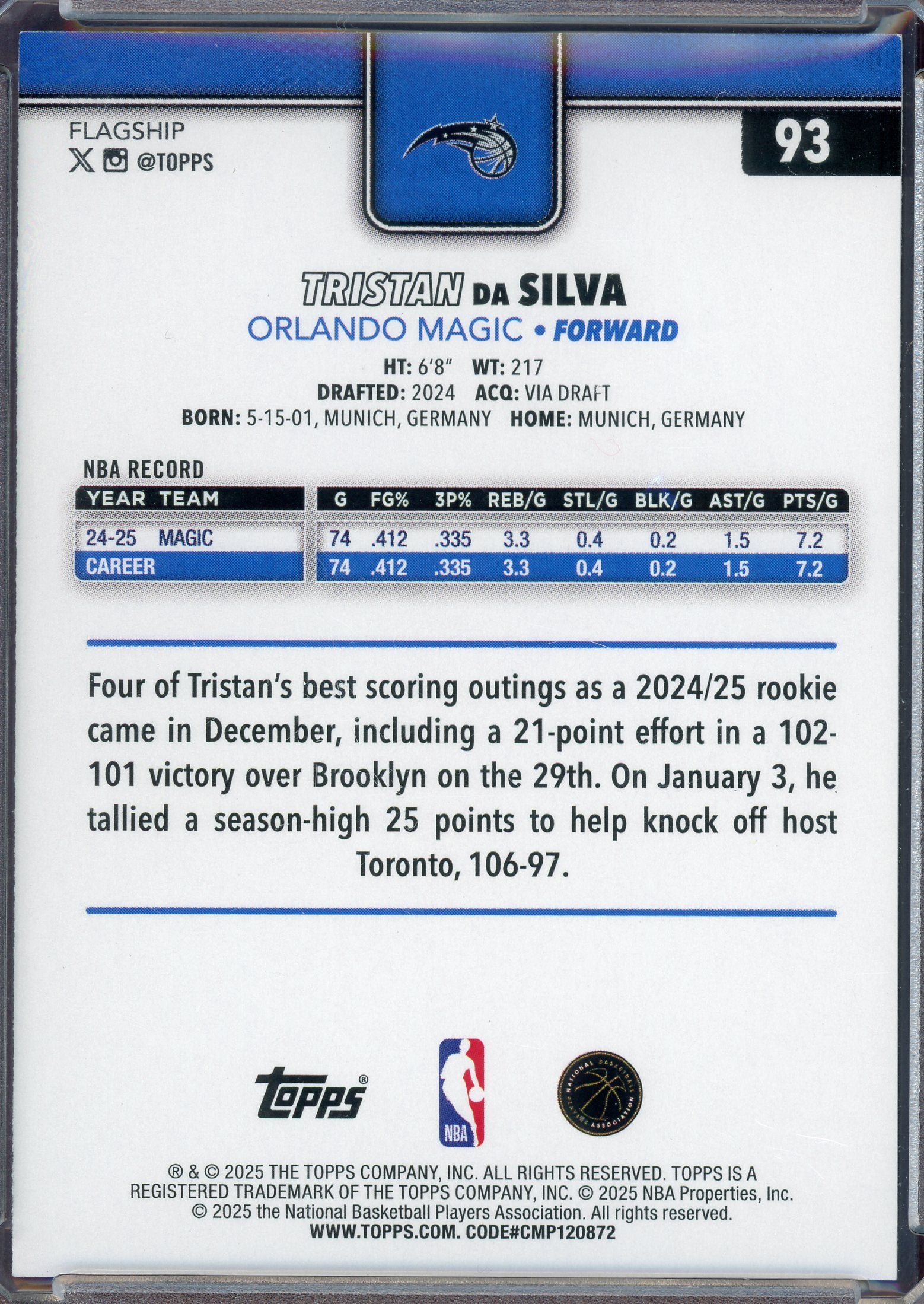 Tristian Da Silva (Holo Green Foil) #93