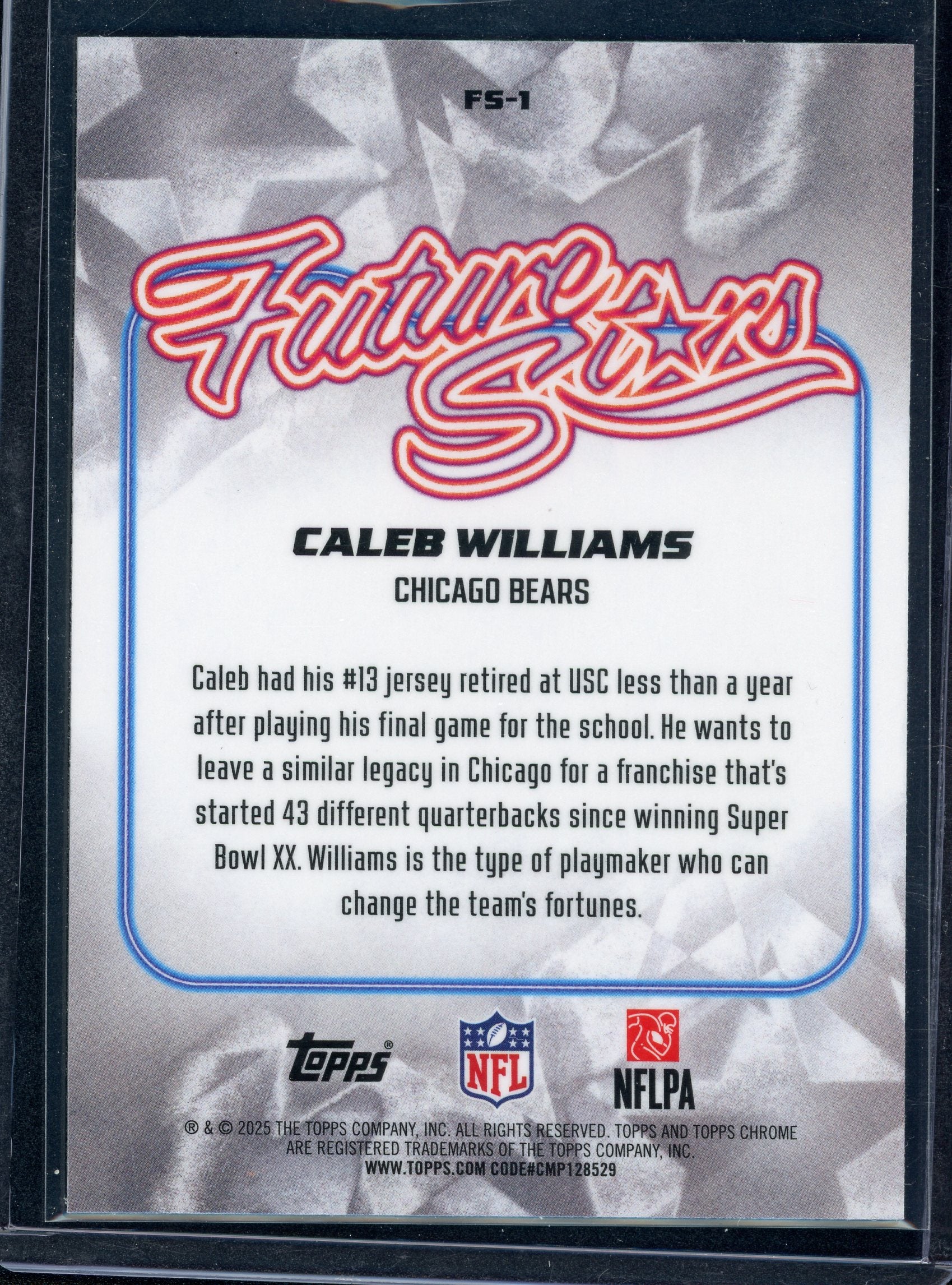 Caleb Williams Future Stars #FS-1 Topps Chrome Football