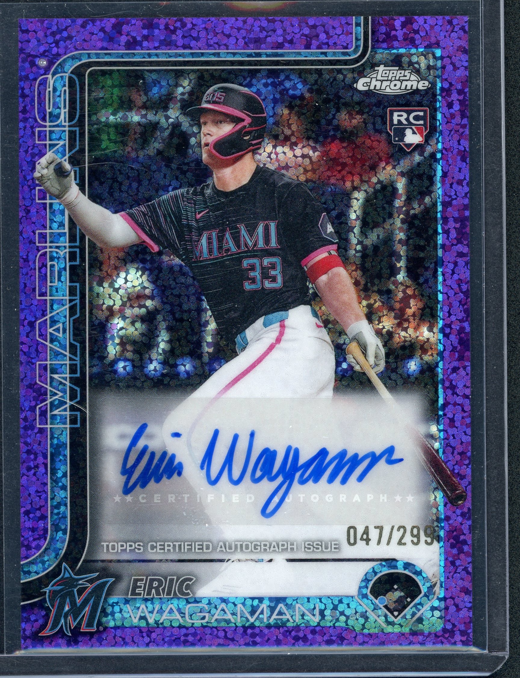 Eric Wagaman [Purple Speckle Refractor] #AC-EW - Baseball Cards Topps Chrome Update Autograph