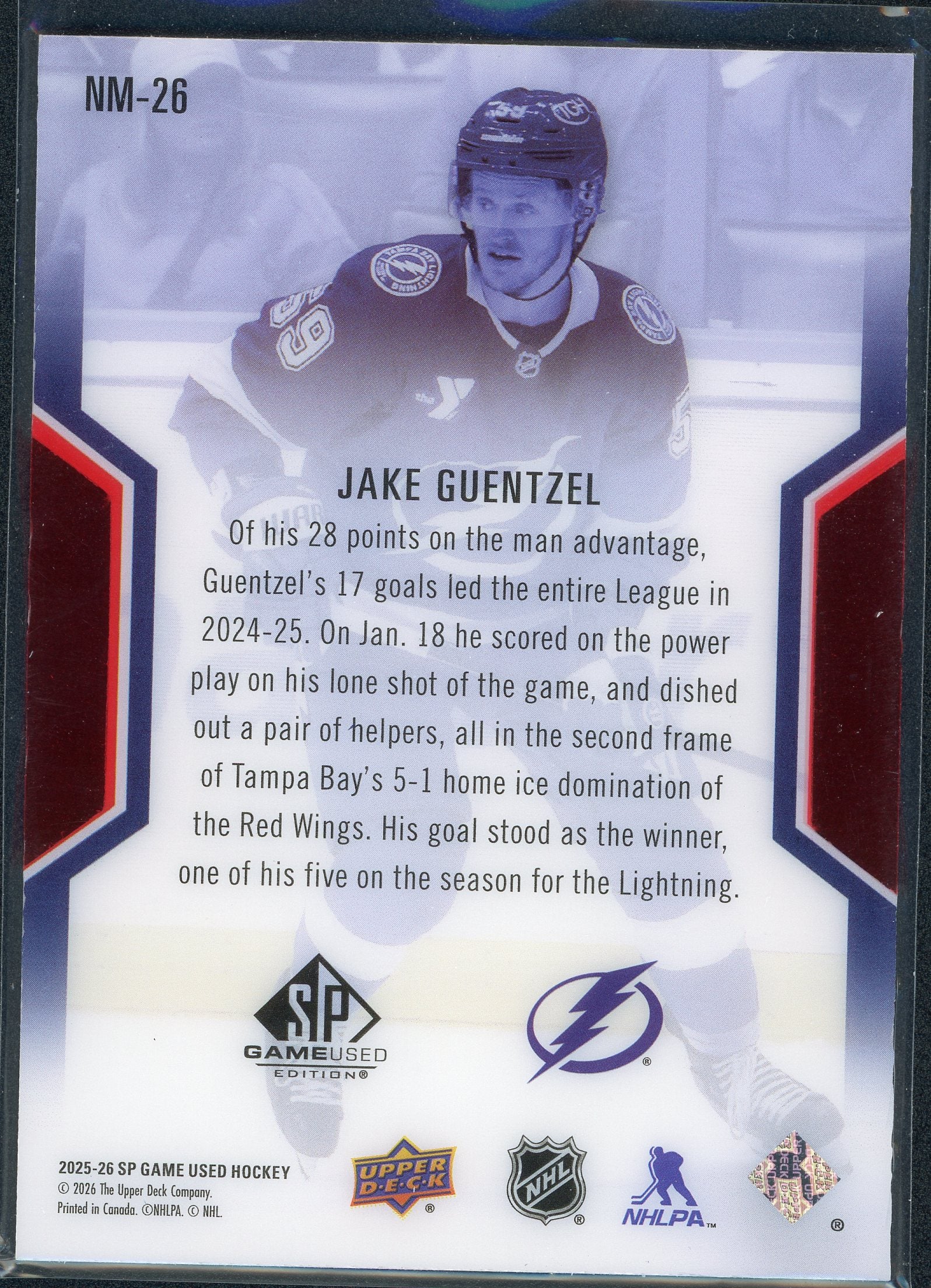 Jake Guentzel [Jersey] #NM-26 - Hockey Cards SP Game Used NHL Masters