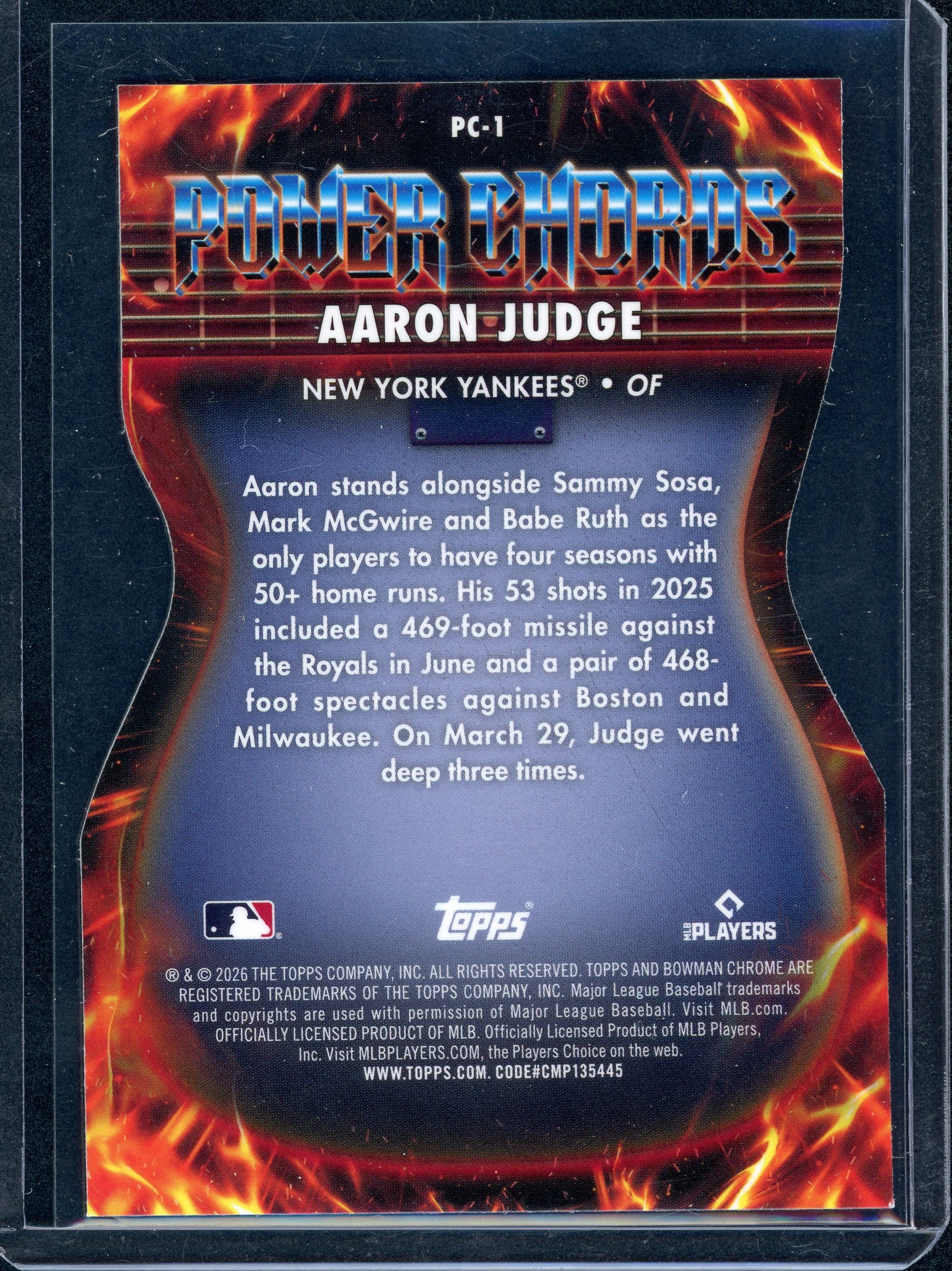 Aaron Judge Power Chords #PC-1 Bowman Die Cut
